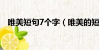 唯美短句7個字(唯美的短句子六七個字)