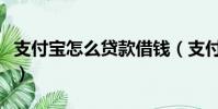 支付寶怎么貸款借錢(支付寶所有借錢公眾號)