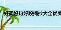 好詞好句好段摘抄大全優美(好詞語大全)