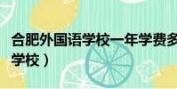合肥外國語學校一年學費多少錢(合肥外國語學校)