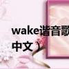 wake諧音歌詞中文諧音（alan wake怎么調中文）