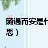 隨遇而安是什么意思造句（隨遇而安是什么意思）