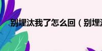 別埋汰我了怎么回(別埋汰我了啥意思)