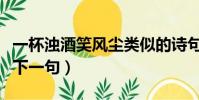 一杯濁酒笑風塵類似的詩句(一杯濁酒笑風塵下一句)
