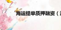 海運提單質押融資(海運提單)
