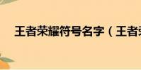 王者榮耀符號名字(王者榮耀雪花符號)