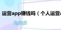 運營app賺錢嗎(個人運營app需要多少錢)
