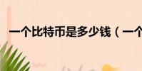 一個比特幣是多少錢(一個比特幣多少錢)