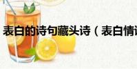 表白的詩句藏頭詩(表白情詩我愛你藏頭詩)