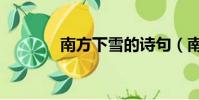 南方下雪的詩句(南方下雪)