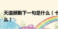 天道酬勤下一句是什么(十年之約下一句是什么)