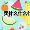 賣什么什么什么的成語（賣什么什么什么）
