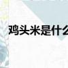 雞頭米是什么植物的果實（雞頭米是什么）