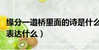 緣分一道橋里面的詩是什么詩(緣分一道橋想表達什么)
