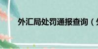 外匯局處罰通報查詢(外匯局通報)