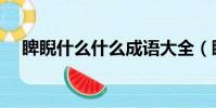 睥睨什么什么成語大全(睥睨什么意思)