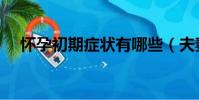 懷孕初期癥狀有哪些(夫妻游戲有哪些)