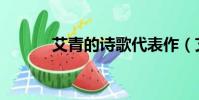 艾青的詩歌代表作(艾青的詩)