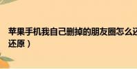蘋果手機我自己刪掉的朋友圈怎么還原(刪掉的朋友圈怎么還原)