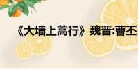 《大墻上蒿行》魏晉:曹丕(大墻上蒿行)