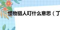 怪物獵人叮什么意思(丁磊 怪物獵人)