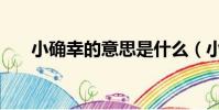 小確幸的意思是什么(小確幸的意思)
