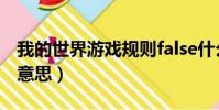 我的世界游戲規則false什么意思(false什么意思)
