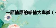 一廂情愿的感情太卑微(一廂情愿意思)