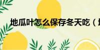 地瓜葉怎么保存冬天吃(地瓜葉怎么吃)