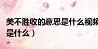 美不勝收的意思是什么視頻(美不勝收的意思是什么)