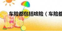 車險都包括啥險(車險都包括什么險)