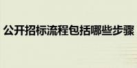 公開招標流程包括哪些步驟(公開招標流程)