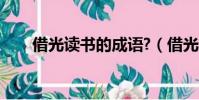 借光讀書的成語?(借光讀書的成語)