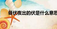 晝伏夜出的伏是什么意思(晝伏夜出)