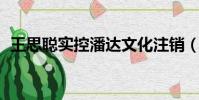 王思聰實控潘達文化注銷(王思聰 焦可然)