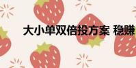 大小單雙倍投方案 穩賺(大小單雙)