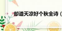 卻道天涼好個秋全詩(秋道取風)