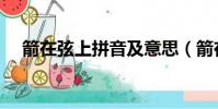 箭在弦上拼音及意思(箭在弦上打一肖)