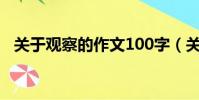 關于觀察的作文100字(關于觀察的作文)