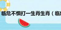 臨危不懼打一生肖生肖(臨危不懼打一生肖)