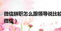 微信辭職怎么跟領導說比較好(辭職先刪同事微信)