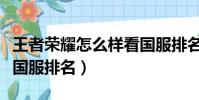 王者榮耀怎么樣看國服排名(王者榮耀怎么看國服排名)