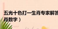 五光十色打一生肖專家解答(五光十色打一生肖數字)