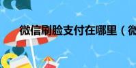 微信刷臉支付在哪里(微信刷臉支付)