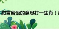 甜言蜜語的意思打一生肖(甜言蜜語的意思)