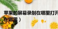 蘋果的屏幕錄制在哪里打開(蘋果的屏幕錄制在哪里)