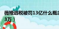 薇婭逃稅被罰13億什么概念(貝爾逃稅被罰33萬)
