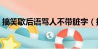 搞笑歇后語罵人不帶臟字(搞笑歇后語罵人)