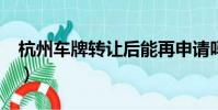杭州車牌轉讓后能再申請嗎?(杭州車牌轉讓)
