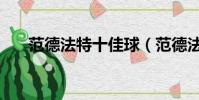 范德法特十佳球(范德法特宣布退役)